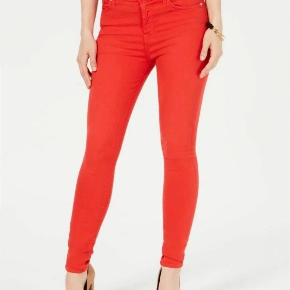 Jen7 By 7 For All Mankind Women's Ankle Skinny Jeans Pants Size 4 27 NWT Red